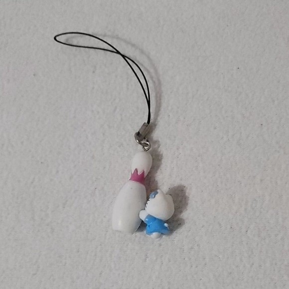 hello kitty round 1 sanrio bowling pin blue phone strap charm - Picture 5 of 6